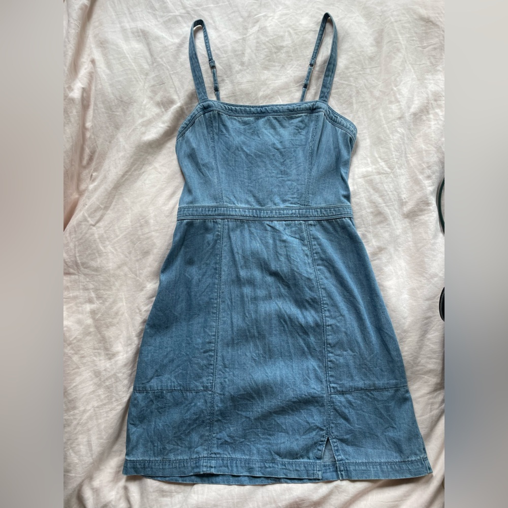 Abercrombie & Fitch denim/chambray mini dress - size small tall